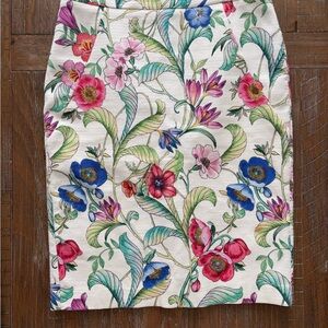 Ann Taylor Multicolor Floral Pencil Skirt